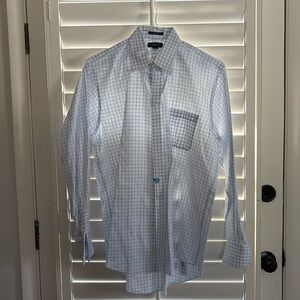Lands’ End men’s blue and whites checked shirt